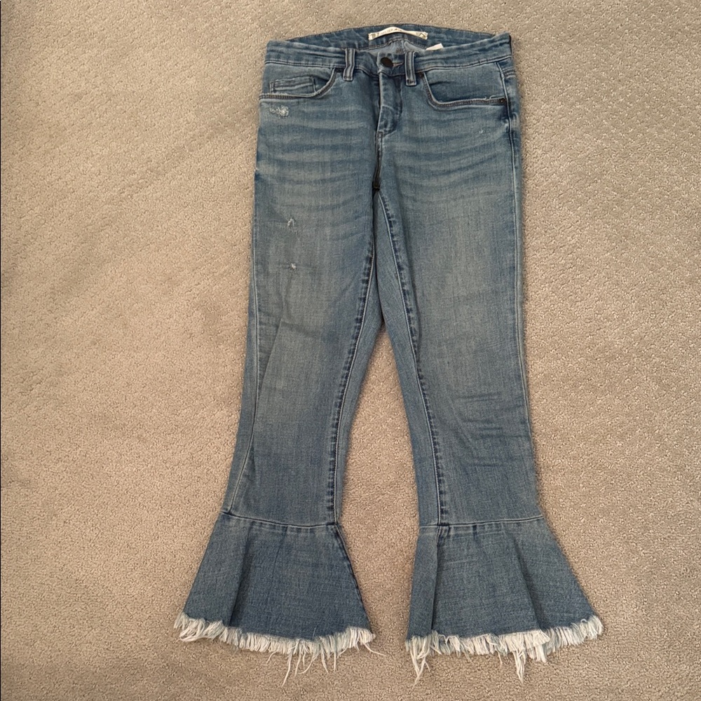 Chelsea & Violet Distressed Blue Flare Jeans